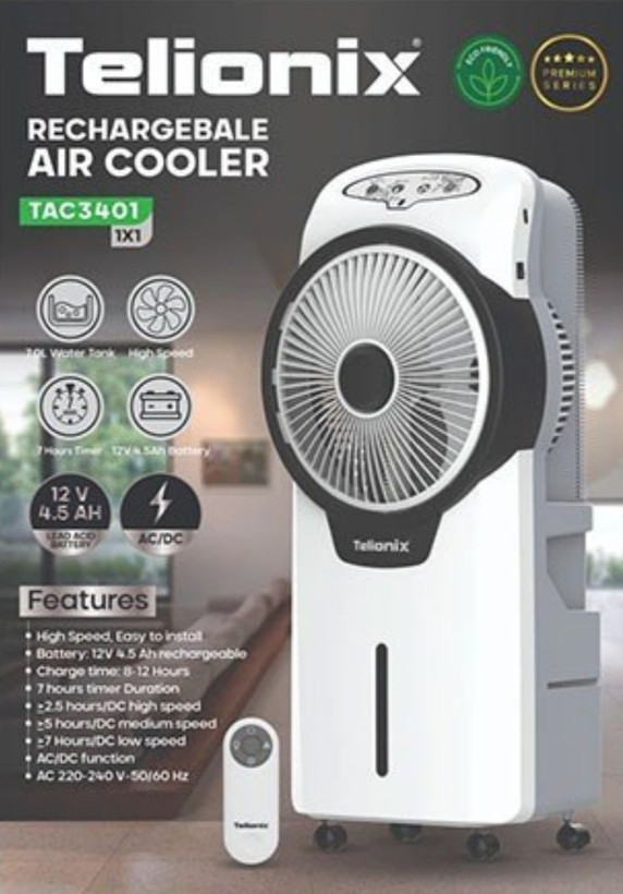 کولر آبی شارژی پرتابل تلیونیکس مدل TAC3401